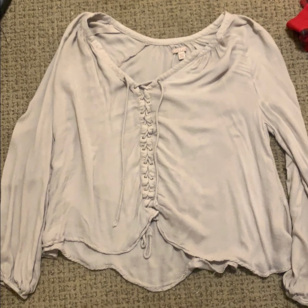 Size XS tie long sleeve top
